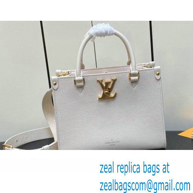 Louis Vuitton Grained calf leather Lock & Go Bag M23637 White 2023 - Click Image to Close